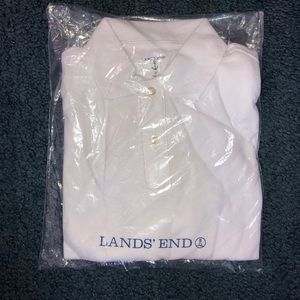 Lands End White Boys Polo - Size M (10-12)